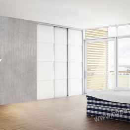 SKYDEDØRE SHAKE DESIGN - Hvid Eg struktur