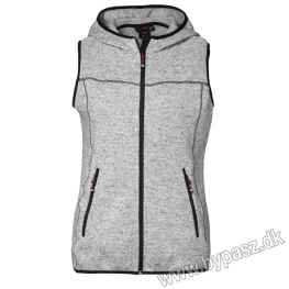 Strikfleece vest (Kvinde) Grå melange